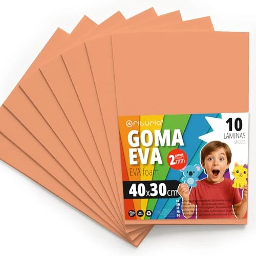 Offerta a tempo: OFITURIA Fogli di Gomma Eva Colorata per Lavoretti Creativi, Fai-da-te, Progetti Scolastici, Scrapbooking, Decorazioni Artistiche e Biglietti 40x30cm (Pesca, 10 pz) - 0.00% da 7.84 € a 7.84 €