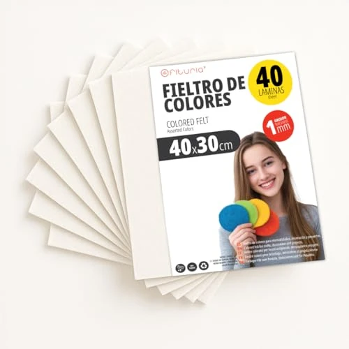 Limited-time offer: OFITURIA Felt for DIY Crafts, Soft and Flexible Coloured Fabric Sheets for Sewing, Patchwork, School Projects, Textile Art and Decoration 40 x 30 cm (White, 40 pcs) from 38.06 GBP to 38.06 GBP (save 0%)