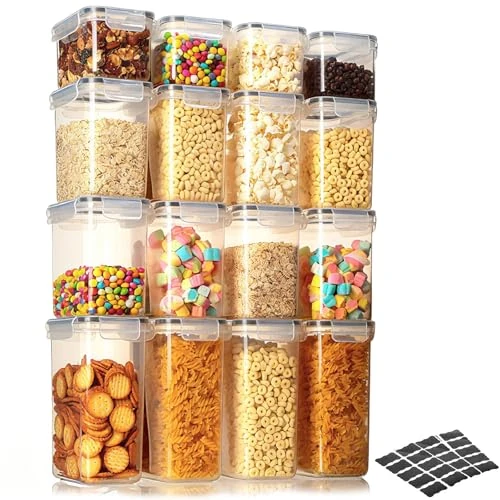 Zeitlich begrenztes Angebot: VINATO Vorratsdosen mit Deckel Luftdicht, 16 Set KüChe Organizer VorratsbehäLter Luftdicht BPA-frei Frischhaltedosen für Mehl, Zucker, Zucker KöRner Aufbewahrungsbox KüChe Mottensichere mit Etikett von 29.99 € auf 29.99 € (0.0