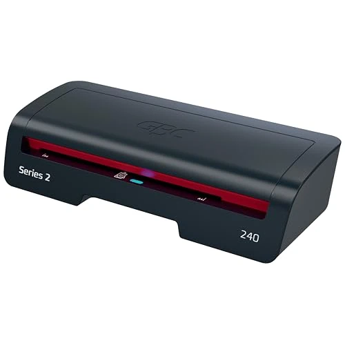 Oferta limitowana: GBC 240 Home Office Laminator A4 – Szybkie nagrzewanie w 2 minuty, 75–125 mikronów, funkcja przeciw zacięciom, auto wyłączanie, zawiera 5x folii A4, czarno-czerwony, 4410068EU z 294.99 zł na 294.99 zł (oszczędź 0.00%)