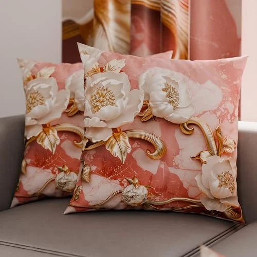 Offerta a tempo: PETTI Artigiani Italiani - Coppia di Federe Cuscino 80x80 cm in Microfibra, Cuscini Arredo Camera da Letto, Divano, Salotto, Set 2 Fodere Copricuscino, Federa Floreale 06 11, 100% Made in Italy - 26% da 22.90 € a 16.95 €