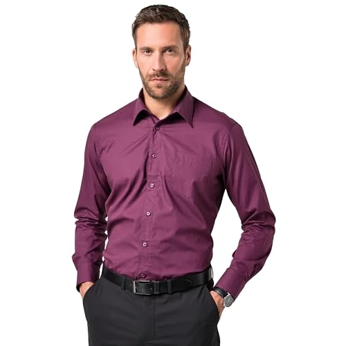 Offerta a tempo: JP 1880 Camicia da Ufficio dalla vestibilità Comoda con Colletto Francese Viola Bacca 6XL 703633540-6XL - 37% da 59.99 € a 37.79 €
