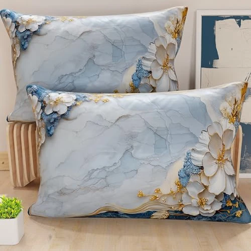 Offerta a tempo: PETTI Artigiani Italiani - Coppia di Federe Cuscino 40x70 cm in Microfibra, Cuscini Arredo Camera da Letto, Divano, Salotto, Set 2 Fodere Copricuscino, Federa Floreale 06 15, 100% Made in Italy - 52% da 14.90 € a 7.11 €