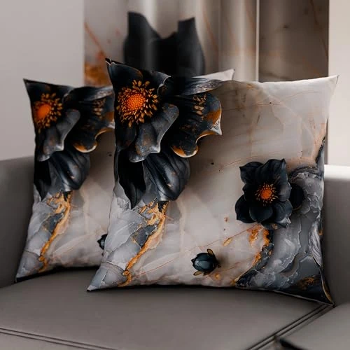 Offerta a tempo: PETTI Artigiani Italiani - Coppia di Federe Cuscino 65x65 cm in Microfibra, Cuscini Arredo Camera da Letto, Divano, Salotto, Set 2 Fodere Copricuscino, Federa Floreale 06 18, 100% Made in Italy - 69% da 17.90 € a 5.50 €