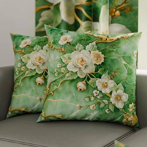 Offerta a tempo: PETTI Artigiani Italiani - Coppia di Federe Cuscino 35x35 cm in Microfibra, Cuscini Arredo Camera da Letto, Divano, Salotto, Set 2 Fodere Copricuscino, Federa Floreale 06 3, 100% Made in Italy - 48% da 13.90 € a 7.27 €