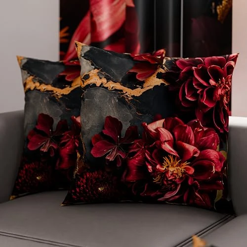 Oferta limitada: PETTI Artigiani Italiani - Par de fundas de cojín de 35 x 35 cm de microfibra, cojines para decoración de dormitorio, sofá, salón, juego de 2 fundas de cojín, funda de almohada floral 06 16, 100% Made de 13.90 € a 13.90 € (ahorro 0.00%)
