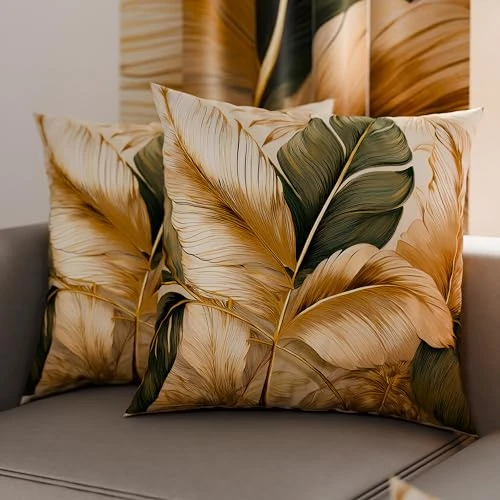 Petti Artigiani Italiani - Par de Fundas de Almohada de 65 x 65 cm de Microfibra, Cojines Decorativos para Dormitorio, sofá, salón, Juego de 2 Fundas de cojín, Funda de Almohada Floral 302, 100% Made