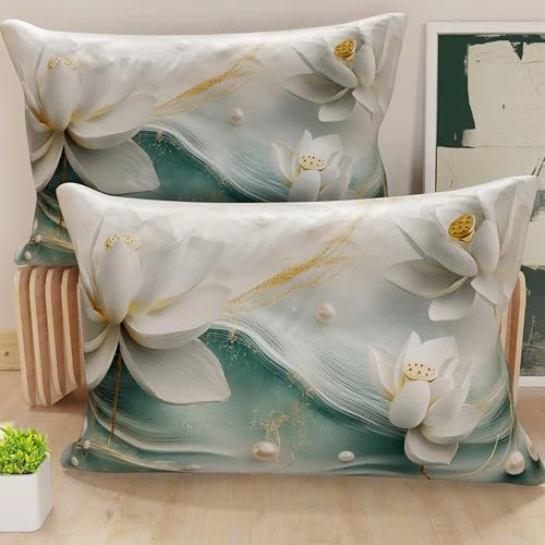 Limited-time offer: PETTI Italian Artisans - Pair of 30x50 cm Microfiber Cushion Covers, Decorative Pillows for Bedroom, Sofa, Living Room, Set of 2 Cushion Covers, Floral Pillow Case 06 14, 100% Made in Italy from 24.10 £ to 9.77 £ (save 59.46%)