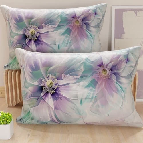 PETTI Artigiani Italiani - Paire de taies d'oreiller 30 x 50 cm en Microfibre, Coussins d'ameublement, canapé, Salon, 2 Housses de Coussin, taie d'oreiller Florale 159, 100% fabriqué en Italie