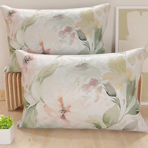 Offerta a tempo: PETTI Artigiani Italiani - Coppia di Federe Cuscino 40x145 cm in Microfibra, Cuscini Arredo Camera da Letto, Divano, Salotto, Set 2 Fodere Copricuscino, Federa Floreale 143, 100% Made in Italy - 27% da 22.90 € a 16.71 €