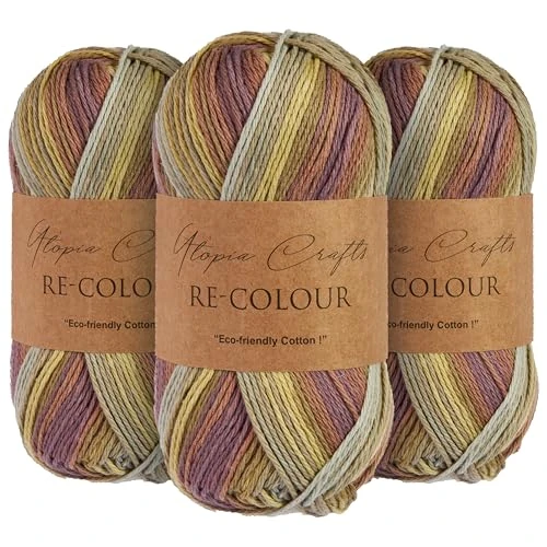 Utopia Crafts Re-Colour Ombre Knitting & Crochet Yarn 3X 100g (Autumn Forest)