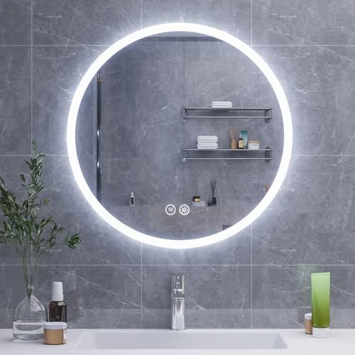 Offerta a tempo: HySail Specchio Bagno con Luce LED, Specchio in Argento HD 5 mm, 3 Temperature di Colore e Luminosità Regolabile, Specchio LED da Parete con Interruttore Touch - 35% da 124.99 € a 81.43 €
