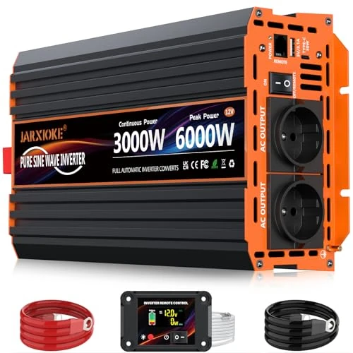 Oferta limitada: Inversor 12V 220V Onda Pura 3000w Convertidor DC AC Transformador de Voltaje con Mando a Distancia & 2 Tomas de AC & Puerto USB para Coche Camion RV,energía Solar de 309.19 € a 309.19 € (ahorro 0.00%)