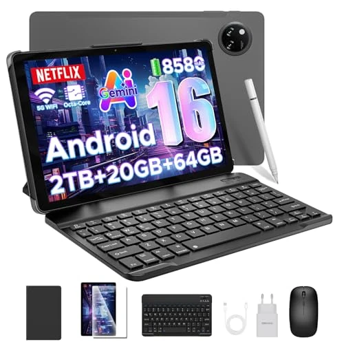 DOOGEE Tab A9+ Tablet 11 inch Android 16, 20 GB RAM + 64 GB ROM (2 TB TF), 8580 mAh tablet in de aanbieding, 13 MP + 8 MP, hoge kwaliteit, dubbele luidspreker, 90 Hz/Octa-Core/BT5.0/GPS/WiFi 5G