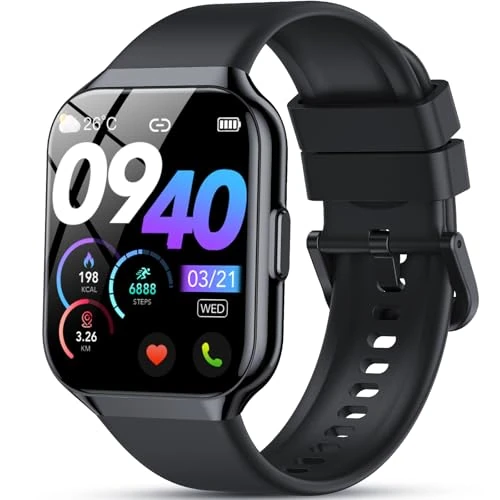 QCOQ® Smart Watch for Men Women Answer/Make Calls, 1.96" HD Fitness Watch with Heart Rate Sleep SpO2 Monitor, Step Counter Fitness Tracker, 110+ Sports Activity Trackers, Smartwatches for Android iOS