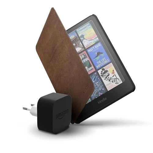 Offerta a tempo: Amazon Kindle Colorsoft 16 GB + Custodia in pelle di prima qualità color caffè + Caricatore da 9 W - 48% da 384.97 € a 200.90 €