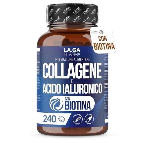 Offerta a tempo: Collagene e Acido Ialuronico con BIOTINA per Capelli, Pelle — 36% da 24,90 € a 16,06 €