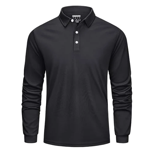 Offerta a tempo: KEFITEVD Cavva T-Shirt Rapida Asciugatura Uomo Polo Manica Lunga Uomo - 51% da 34.98 € a 17.13 €