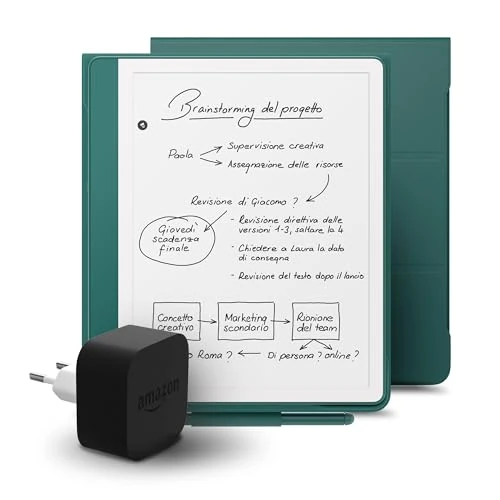 Zeitlich begrenztes Angebot: Kindle Scribe 64 GB + smaragdgrüner Hülle aus Premiumleder + 9-W-Netzteil von 599.97 € auf 390.97 € (35% Rabatt)