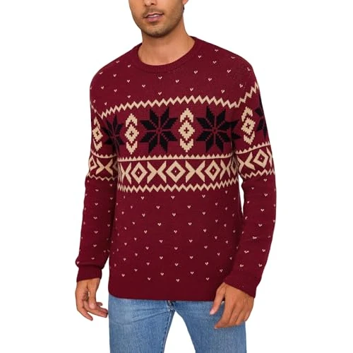 Oferta limitada: Terecey Jersey Navidad Hombre Cuello Redondo Suéter Navideño Punto de Manga Larga Ropa Navidad Cálida Christmas Sweater para Invierno y Regalo de 14.99 EUR a 14.99 EUR (ahorro 0%)