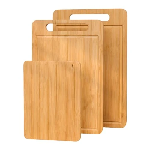 Tijdelijke aanbieding: Bamboe snijplankenset, extra dikke houten snijplanken voor de keuken, met sapgroeven voor het snijden van vlees, groenten, kaas en brood (3 stuks) van 22.99 EUR naar 22.99 EUR (korting 0%)