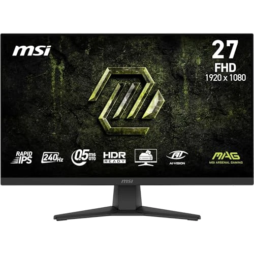 Oferta limitada: MSI mag 272F X24 - Pantalla para Juegos (27 Pulgadas, Full HD, IPS 1920 x 1080, 240 Hz/0,5 ms, HDR Ready, Eye Care, AI Vision HDMI 2.0b, P 1.2a, diseño sin Bordes, Compatible con VESA, Negro de 119.00 € a 119.00 € (ahorro 0.00%)
