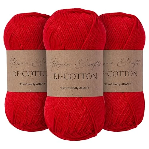 Utopia Crafts Re-Cotton Breigaren 3X 100g (Scarlet)