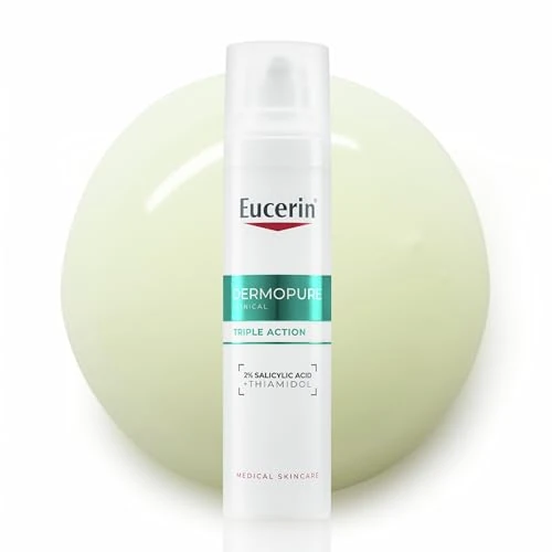 Eucerin DermoPure Clinical Serum do twarzy Triple Action 40 ml, Serum do twarzy po trądziku, niedoskonałości i zaskórniki, serum twarzy z tiamidolem i kwasem salicylowym do skóry tłustej i trądzikowej