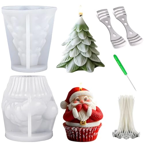 Silicone Christmas Moulds for Candles Santa Claus Mould Santa Claus Mould DIY Crafts Candle Making Handmade Festive Decoration Gift Idea for Christmas Decoration