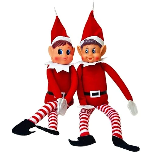 Oferta ograniczona: Generico Puszysty świąteczny elf miejsce elfy, elf bałwan para z rzepem ręce, miękkie ciało i winylowa twarz, dekoracja świąteczna dla dzieci 30 cm, bezpieczny pomysł na prezent od 3 lat z 18.90 EUR na 15.12 EUR (znizka 20%)