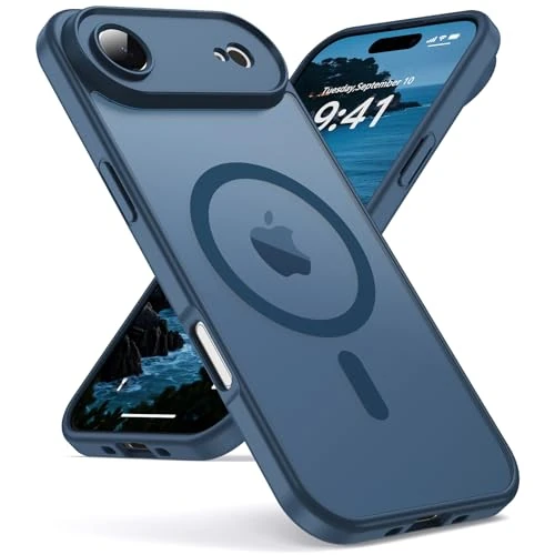 Oududianzi - Etui do telefonu iPhone 17 Air, kompatybilne z Magsafe, przezroczyste, matowe, odporne na uderzenia, przezroczyste, matowe, odporne na zarysowania, uderzenia, niebieskie