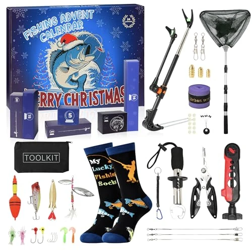 Moyel Adventskalender vissen 2025 24 dagen ideeën adventskalender mannen vissen accessoires voor mannen advent kalender 2024 voor jongens geschenken voor jongeren jongens Kerstmis