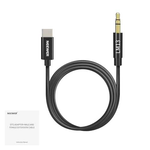Tijdelijke aanbieding: NEEWER 3.3ft / 1 m 2-in-1 AUX-kabel, 3,5 mm TRS naar USB C/iOS audiokabel compatibel met iPhone 16 Pro Max 15 14 13 12 Android Samsung S25 Ultra S24 S23 Smartphone Tablet Hoofdtelefoon, LM13 van 14.99 € naar 14.99 € (0.00% korting)