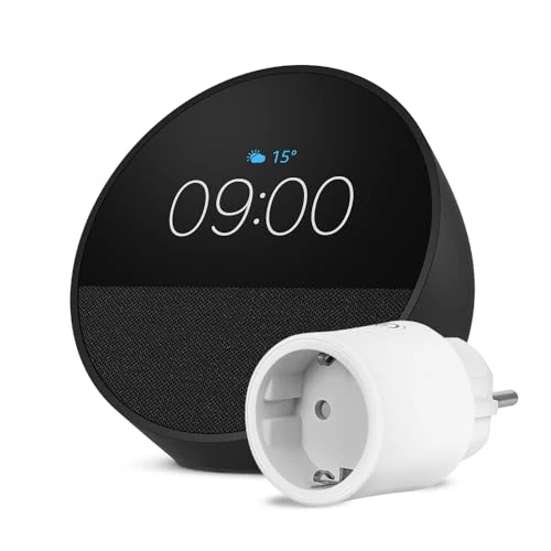 Zeitlich begrenztes Angebot: Echo Spot | Schwarz + OSRAM SMART+ Smarte Steckdose mit Matter, Funktionert mit Alexa - Smart Home-Einsteigerpaket von 137.98 € auf 105.98 € (23% Rabatt)