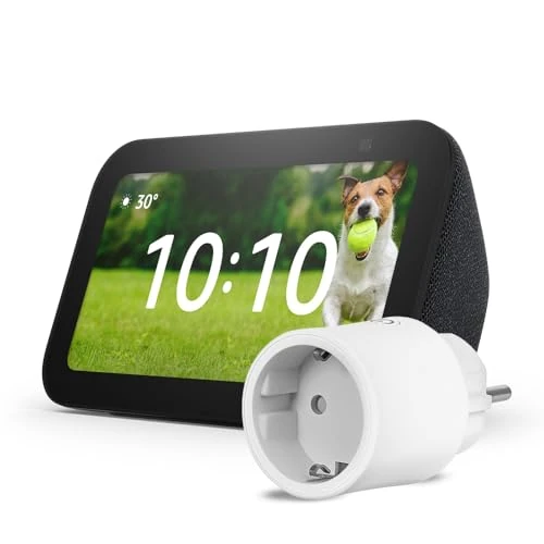 Oferta limitada: Echo Show 5 (Última generación) | Antracita + OSRAM SMART+ Enchufe inteligente con Matter, compatible con Alexa - Kit de inicio de Hogar digital de 122.63 € a 69.99 € (ahorro 43%)