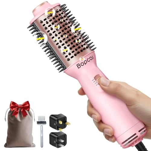 Offre limitee: Bopcal All Mini Brosse Sèche-cheveux Voyage 4 en 1 - Double Tension Automatique (100-240V) Brosse à air chaud avec Ionique, Brosse chauffée avec épine US et UK de 105.35 EUR a 105.35 EUR (economie 0%)