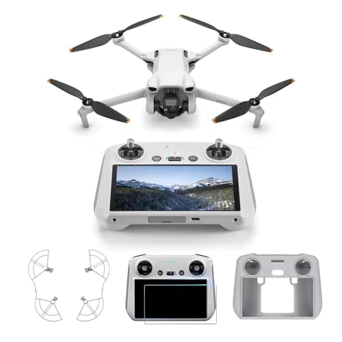 Offerta a tempo: DJI Mini 3 (con DJI RC) Bundle– Mini Drone con Fotocamera Leggero e Pieghevole con Video in 4K HDR, Autonomia di 38 Minuti, C0 (Protezioni Eliche+Custodia+Protettiva per Schermo) - 16% da 509.00 € a 429.00 €