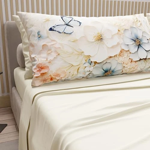 Offerta a tempo: PETTI Artigiani Italiani - Lenzuola in Cotone con Federe in Stampa Digitale, Una Piazza e Mezza Francese, Completo Lenzuolo Sopra e Sotto con Angoli, Mariposa Panna, 100% Made in Italy - 10% da 39.90 € a 36.01 €