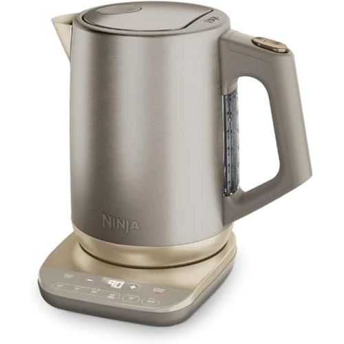 Ninja Perfect Temperature Bouilloire – bouilloire électrique 1.7L pour thé, ébullition rapide, 6 réglages de température réglable, Mode Hold Temp (maintien au chaud), Stone/or KT201EUSTGD