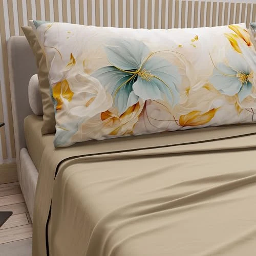Offerta a tempo: PETTI Artigiani Italiani - Lenzuola in Cotone con Federe in Stampa Digitale, Una Piazza e Mezza Francese, Completo Lenzuolo Sopra e Sotto con Angoli, Marmo Tortora, 100% Made in Italy - 0.00% da 39.90 € a 39.90 €
