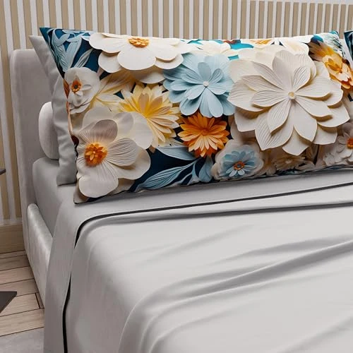 Zeitlich begrenztes Angebot: PETTI Artigiani Italiani - Bettwäsche aus Baumwolle mit Kissenbezügen mit Digitaldruck, für Doppelbett, Maxi, komplett Ober- und Unterlaken mit Ecken, Blumen 05 5 Hellgrau, 100% Made in Italy von 55.02 € auf 55.02 € (0.00% Rab