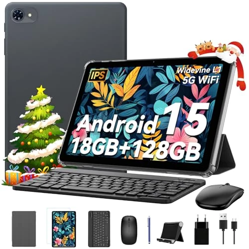 Limitiertes Angebot: Zenva Tablet mit Tastatur und Stift - Android Tablet 10 Zoll mit 18GB RAM + 128GB ROM (2TB TF), Gemini AI, 5G WiFi & BT 5.3, 6000mAh, Dual Kamera, 2 in 1 Tablet, GPS, Face ID von 199.99 EUR auf 199.99 EUR (Spare 0%)