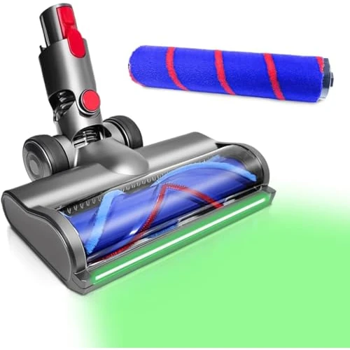 DAMAIYI Szczotka LED kompatybilna z odkurzaczem Dyson V7, V8, V10, V11, V15, wymienna głowica szczotki z akcesoriami do bezpośredniego napędu, do parkietu, twardych podłóg i dywanów (szczotka 2 KM)