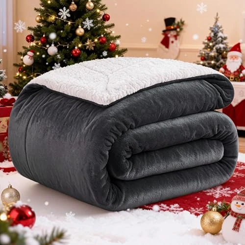 Limitiertes Angebot: KANKAEU Kuscheldecke 220x240 cm, 550 GSM Extrem Weiche & Dicke Decke, Beidseitig Flanell und Sherpa, Wohndecke für Bett, Sofa, Couch, Winter, Maschinenwaschbar, Geschenk von 37.99 EUR auf 37.99 EUR (Spare 0%)
