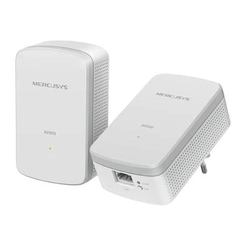 Mercusys MP300 KIT Powerline AV600 – Powerline Adapter Kit 600 Mbps, Fast Ethernet Port, Up to 300 m on Electric Circuit, Plug & Play, Energy Saving