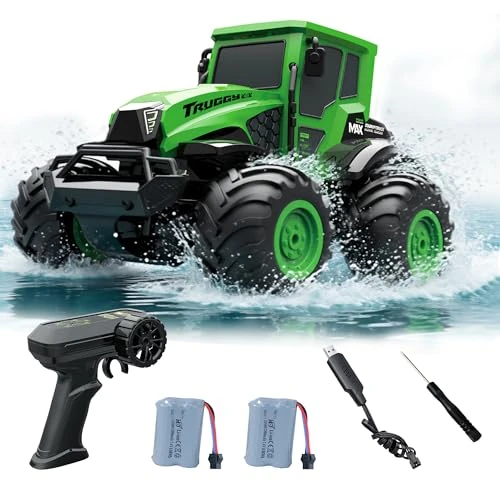 Oferta ograniczona: Pilot zdalnego sterowania dla dzieci 1:14 Amfibia, 4WD All-Terrain Water & Earth, RC Stunt Car Wodoodporny 2,4 GHz, obrót 360° 15 km/h, 2 baterie 1200 mAh (90 Min), zabawka dla chłopca i dziewczynki 6 z 49.99 EUR na 39.99 EUR (znizka 20%)