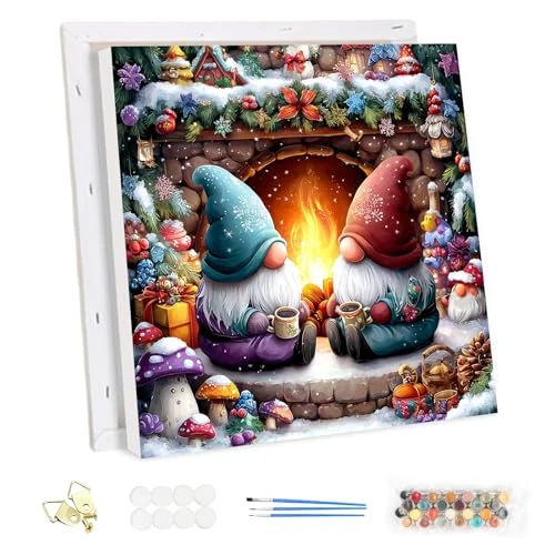 Oferta limitada: MEIYUDA Navidad Pintar por Numeros Adultos con Marco, Gnomo DIY Pintura Kit Manualidades Adultos, Cuadros por Numeros Pigmento Acrílico, Decoración para el Hogar Regalo de pared 25x25cm de 15.98 EUR a 11.98 EUR (ahorro 25%)
