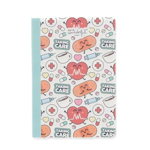Offerta a tempo: Mr Wonderful - Quaderno A6 con carta a righe - 160 pagine - Quaderno - Prendersi cura - Rilegatura cucita - 0.00% da 3.95 € a 3.95 €