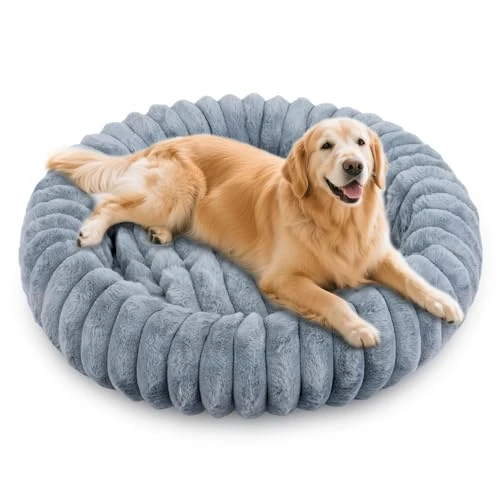 Offerta a tempo: Qoosea Cuccia per Cani Morbida con Peluche Lungo, Lavabile Cuccia Cane Interno con Fondo Antiscivolo, Caldo Cuccetta per Cani e Gatti da Kennel, Addensamento Tappetino Letto Grigio 60cm - 33% da 28.99 € a 19.46 €