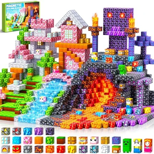 LUVTOY Magnetic Blocks - 150 PCS Magnetic Building Blocks - Construction Building Toys for Montessori STEM Sensory Toys for Boys Girls Age 3 4 5 6 7 8 9 10